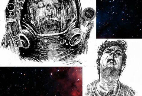 Illustrations for the new anthology The Joke is on Mankind.